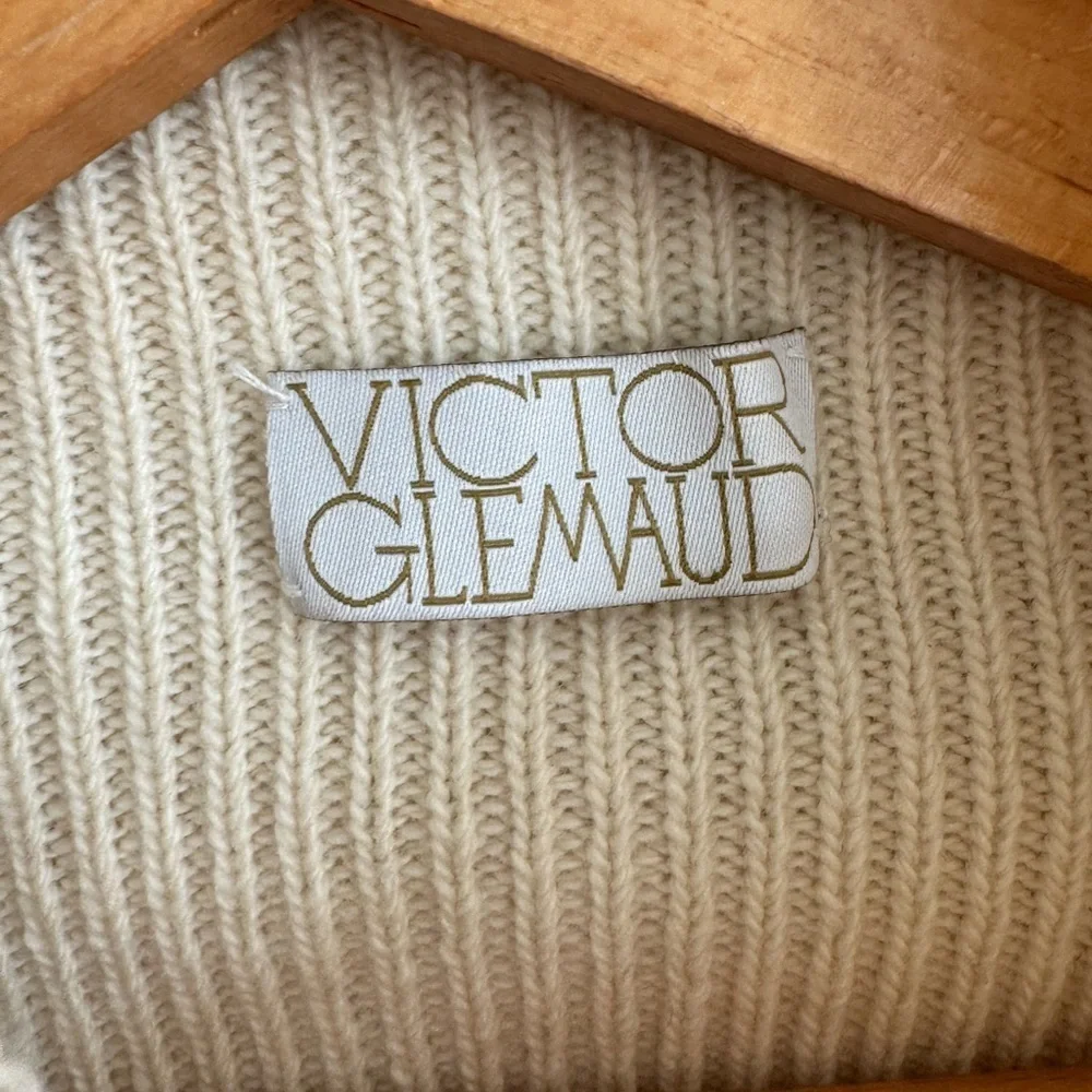 VICTOR GLEMAUD wool Crop Mock Neck long sleeve sweater In Pearl cream Sz medium